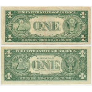USA, Certificat en argent, $1 1935-57 (2 pièces).