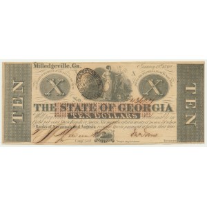 USA, Confederate States America, Georgia, 10 Dollars 1862