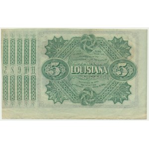 USA, Lousiana, New Orleans, 5 Dollars 187. - red prefix -