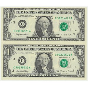 USA, Filadelfia, 1 dolar 1995 - C - nierozcięta para