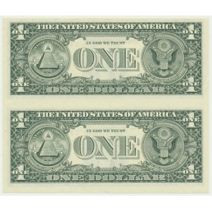 USA, Philadelphie, $1 1995 - C - paire non coupée
