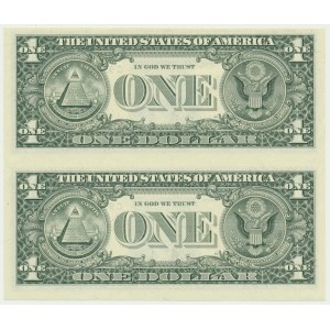 USA, Philladelphia, 1 Dollar 1995 - C - uncut pair