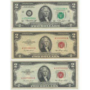 USA, 2 Dollars 1953-76 (3 pcs.)