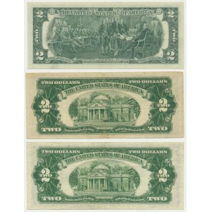 USA, 2 dolary 1953-76 (3 szt.)