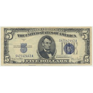 USA, Blue Seal, 5 dolarów 1934 - Clark & Snyder