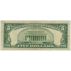 USA, Blue Seal, 5 Dollars 1934 - Clark & Snyder -