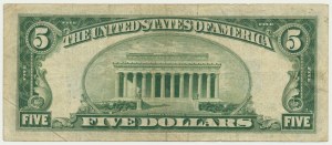 USA, Blue Seal, 5 Dollars 1934 - Clark & Snyder -