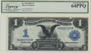 USA, Silver Certificate, 1 Dollar 1899 - Vernon & Treat - 64 PPQ
