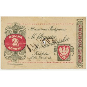 Krakov, Progresívna mliekáreň M. Chmura a R. Zawiliński, 2 koruny 1919