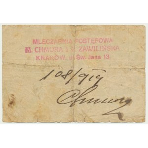 Kraków, Mleczarnia Postępowa M. Chmura i R. Zawiliński, 1 korona 1919