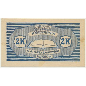 Kraków, Księgarnia S.A. Krzyżanowski, 2 korony 1919 - numerator wysoki