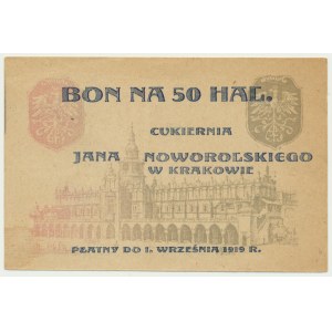 Kraków, Cukiernia Jana Noworolskiego, 50 halerzy 1919 - blankiet