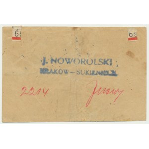 Krakow, Jan Noworolski's Confectionery, 1 crown 1919 - handwritten numerator