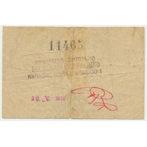 Krakow, Café Central Boleslaw Gorski, 1 crown 1919 - red date stamp