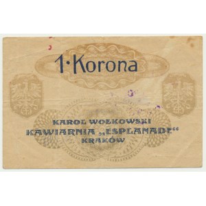 Cracovie, Café Esplanade, 1 couronne 1919 - timbre ..28 ?