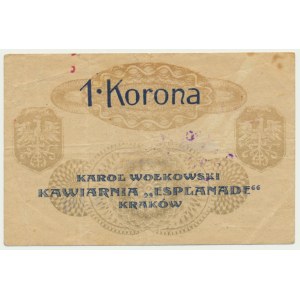 Kraków, Kawiarnia Esplanade, 1 korona 1919 - stempel ..28 ?