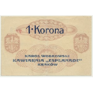 Kraków, Kawiarnia Esplanade, 1 korona 1919 - stempel 1919