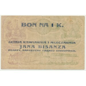 Krakow, Jan Bisanz, Summer Café and Dairy, 1 crown 1919 - blank