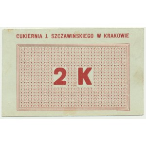Krakow, J. Szczawinski Confectionery, 2 crowns 1919 - blankie