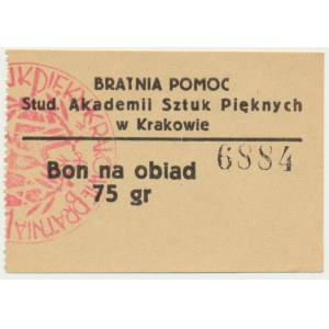 Krakow, Academy of Fine Arts, Lunch voucher for 75 pennies