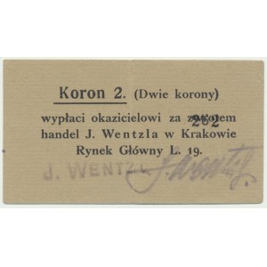 Kraków, J. Wentzl, 1 korona 1919 - numerator 4.5 mm