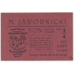 Krakow, M. Jawornicki Coffee Roastery, voucher issued for the purchase of 1/4 kg of coffee