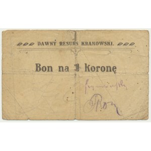 Krakov, bývalý Resurs Krakowski, 1 koruna 1919 - VELMI ZRADKÉ