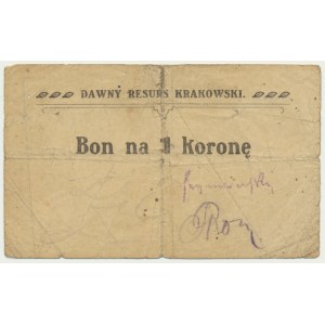 Kraków, Dawny Resurs Krakowski, 1 korona 1919 - BARDZO RZADKI