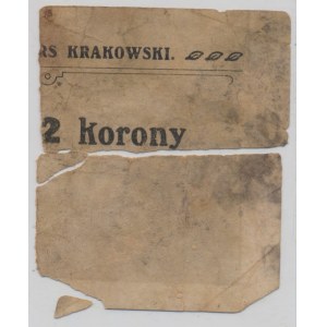 Kraków, Dawny Resurs Krakowski, 2 korony 1919 - połowa bonu