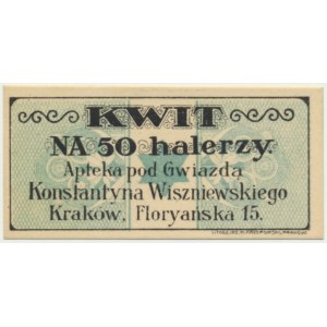 Kraków, Apteka pod Gwiazdą, 50 halerzy 1919 - blankiet