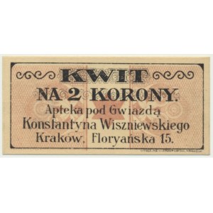 Kraków, Apteka pod Gwiazdą, 2 korony 1919 - blankiet