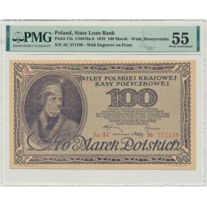 100 marek 1919 - Ser.AC. - PMG 55