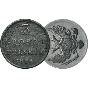 Królestwo Polskie, 3 grosze polskie 1834 IP - SKRĘTKA