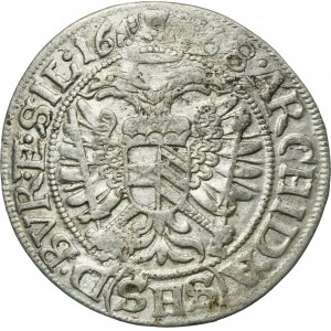 Śląsk, Panowanie habsburskie, Leopold I, 3 Krajcary Wrocław 1668 SHS