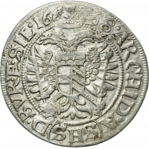 Silesia, Habsburg rule, Leopold I, 3 Kreuzer Breslau 1668 SHS