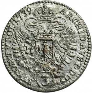 Austria, Karol VI, 3 Krajcary Hall 1739