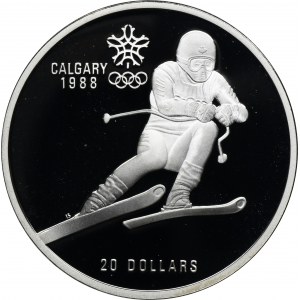 Canada, Elizabeth II, 1 Dollar Ottawa 1985 - Calgary 1988, Alpine Skiing