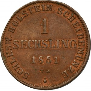 Germany, Schleswig-Holstein, 1 Sechsling Altona 1851 HL TA