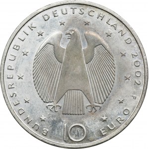 Niemcy, 10 Euro Stuttgart 2002 F - Wprowadzenie Waluty Euro