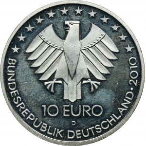 Niemcy, 10 Euro Monachium 2010 D - 175 Lat Kolei Niemieckiej