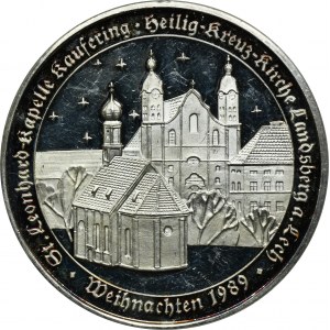 Niemcy, Medal z przedstawieniem kościoła św. Krzyża Landsberg am Lech 1989