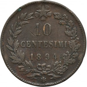 Taliansko, Umberto I, 10 Centesimi Birmingham 1894 BI
