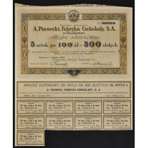 Fabryka Czekolady A. Piasecki S.A., 5 x 100 zł 1933