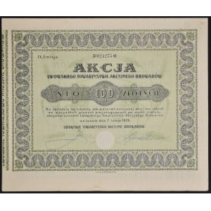 Lviv Breweries Joint Stock Society, 100 zloty 1925, Issue IX