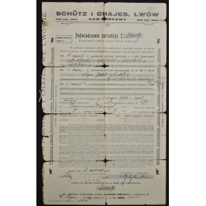 Lviv, Schutz and Chajes Banking House - certificate of sale of bonds