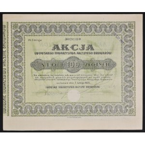 Lwowskie Towarzystwo Akcyjne Browarów, 100 zł 1925, Emisja IX