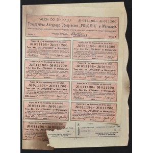 Towarzystwo Akcyjne Ubezpieczeń Polonia, 5 x 1.000 mkp 1922, Emisja III