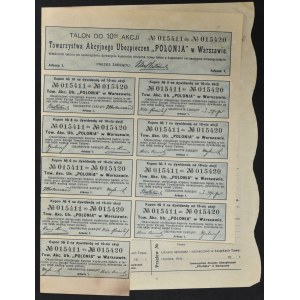 Polonia Insurance Joint Stock Company, 10 x 1,000 mkp 1922, Issue III