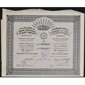 Bank Wschodni S.A., 50 x 500 mkp 1922, Emisja IV