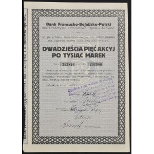 Bank Francusko-Belgijsko-Polski dla Przemysłu i Rolnictwa S.A., 25 x 1.000 mkp 1923, Emisja VI